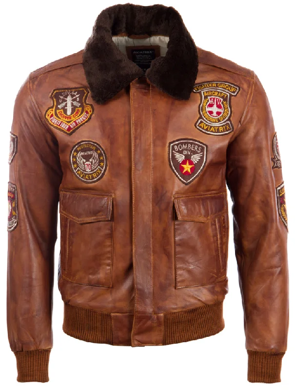 Men's pro athletic jackets-JWR3 Men's Aviator Bomber Jacket - Nevada Timber