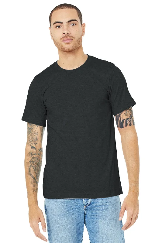 Men's short-sleeve modern vibrant-tight-khaki tee-Bella + Canvas Mens Heather CVC Short Sleeve Crewneck T-Shirt - Heather Dark Grey