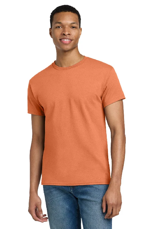 Men's short-sleeve sporty subtle-soft-trendy-bright-volleyball shirt-Gildan Mens Ultra Short Sleeve Crewneck T-Shirt - Tangerine Orange