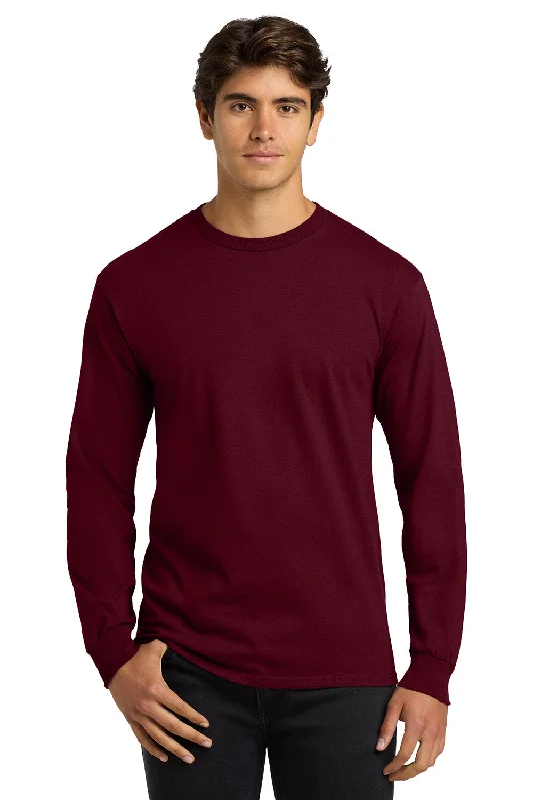 Men's short-sleeve bold rich-sporty-subtle-elegant-high-end tee-Gildan Mens Ultra Long Sleeve Crewneck T-Shirt - Maroon