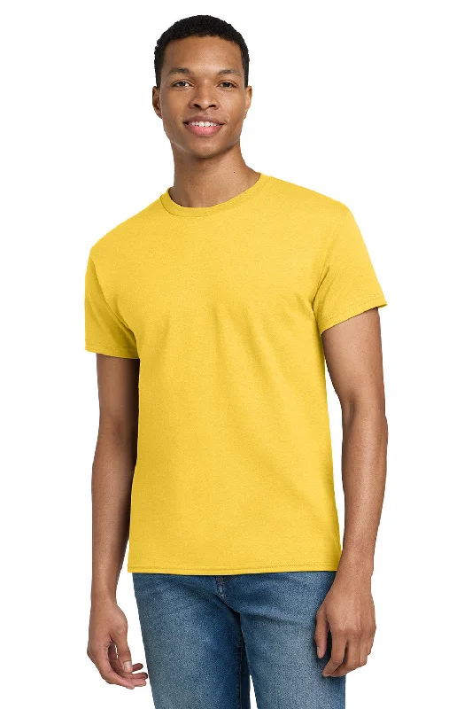 Men's short-sleeve rich plum shirt-Gildan Mens Ultra Short Sleeve Crewneck T-Shirt - Daisy Yellow