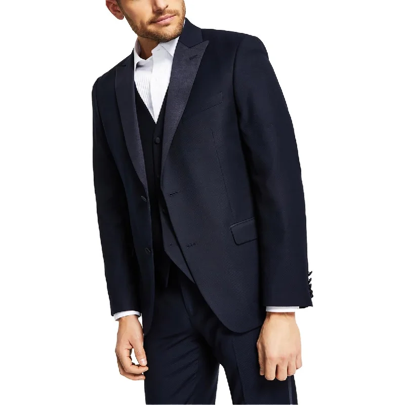 Men's matte leather jackets-Alfani Mens Solid  Tuxedo Jacket