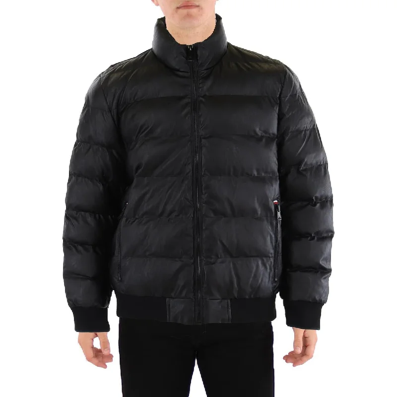 Men's hardy football jackets-Tommy Hilfiger Mens Insulated Coated Puffer Jacket