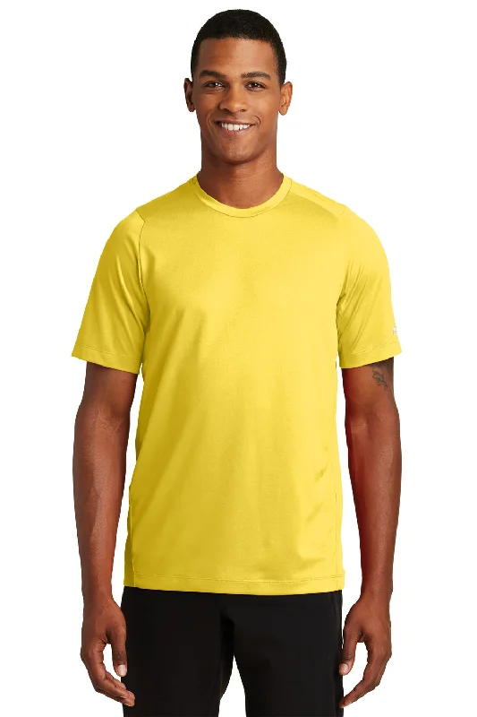 Men's short-sleeve bold rich-sporty-wild-print top-New Era Mens Series Performance Jersey Moisture Wicking Short Sleeve Crewneck T-Shirt - Goldenrod Yellow - Closeout