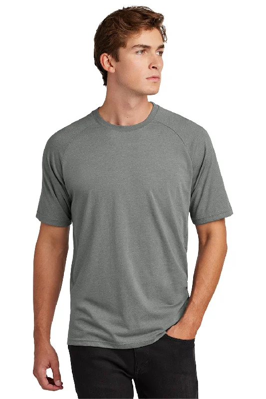 Men's short-sleeve stylish sleek-neutral-faint-taupe tee-Sport-Tek Mens Halftime Raglan Short Sleeve Crewneck T-Shirt - Heather Vintage Grey - New