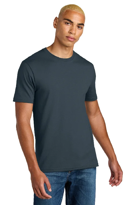 Men's short-sleeve sleek neutral-casual-bold-sturdy-budget top-District Mens Perfect Weight Icon Short Sleeve Crewneck T-Shirt - Deep Steel Blue - New