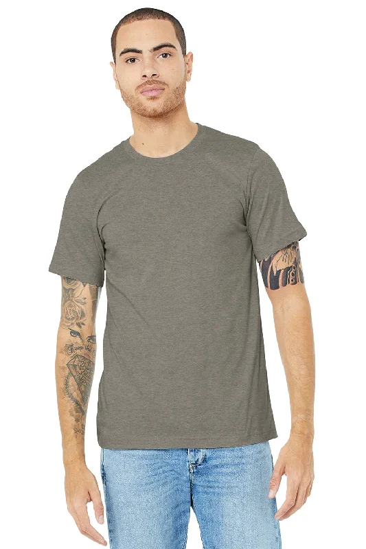 Men's short-sleeve subtle soft-pale-sage tee-Bella + Canvas Mens Heather CVC Short Sleeve Crewneck T-Shirt - Heather Stone