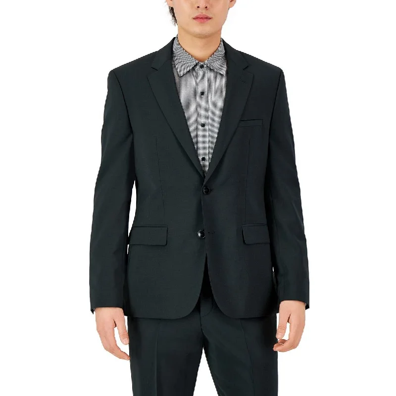 Men's year-round navy jackets-Hugo Mens Karl Virgin Wool Modern Fit Two-Button Blazer