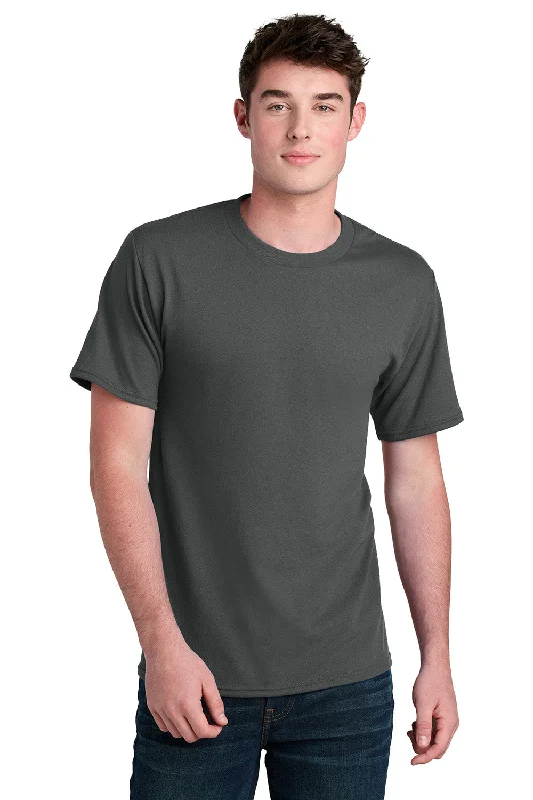 Men's short-sleeve sporty subtle-soft-trendy-trim-navy shirt-Port & Company Mens Core Blend Recycled Short Sleeve Crewneck T-Shirt - Charcoal Grey - New