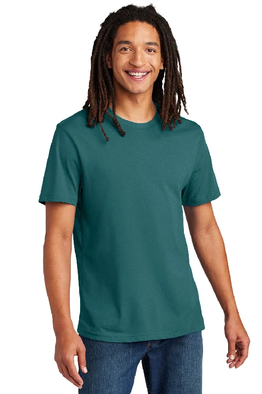 Men's short-sleeve sleek neutral-casual-bold-rich-nightlife shirt-Allmade Mens Recycled Short Sleeve Crewneck T-Shirt - Oceanic Teal Blue - New