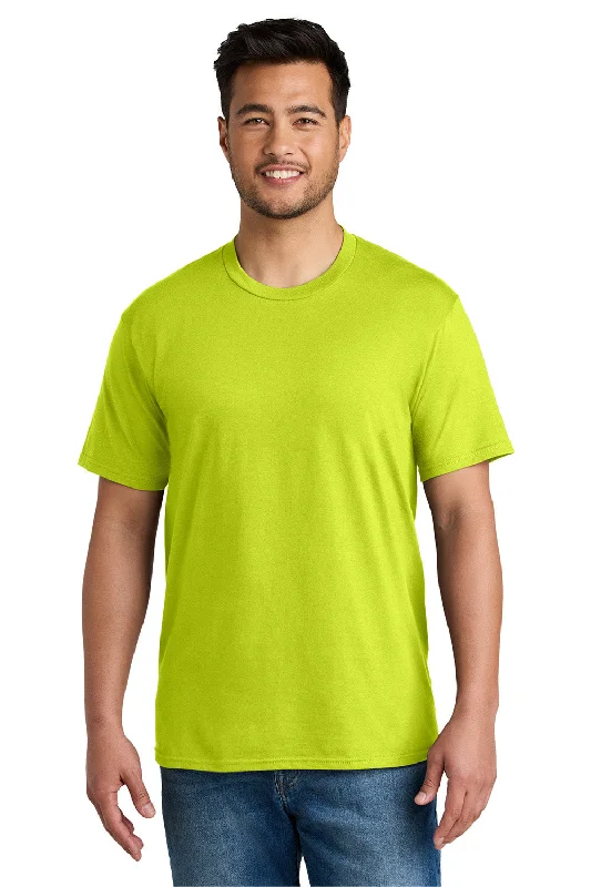 Men's short-sleeve casual bold-rich-sporty-vented top-Port & Company Mens CVC Short Sleeve Crewneck T-Shirt - Charge Green - New