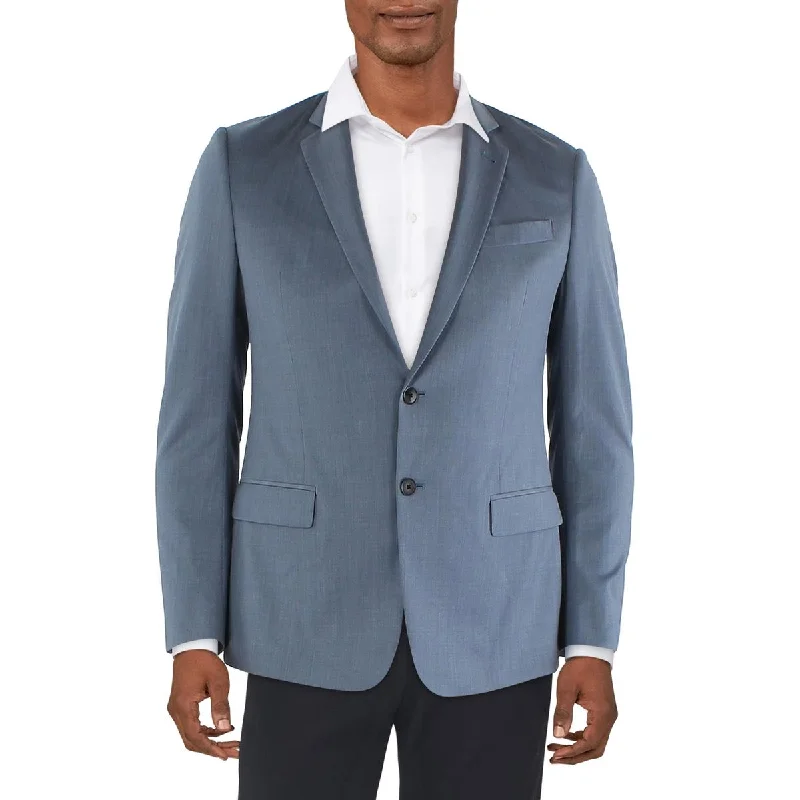 Men's bold cobalt jackets-AX Armani Exchange Mens Wool Blend Suit Separate Two-Button Blazer