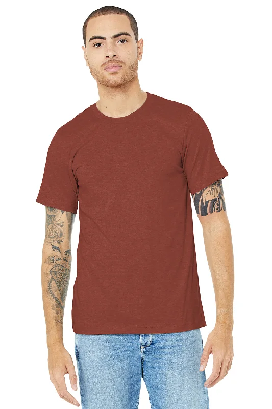 Men's short-sleeve sleek neutral-wide-zigzag tee-Bella + Canvas Mens Heather CVC Short Sleeve Crewneck T-Shirt - Heather Clay Red