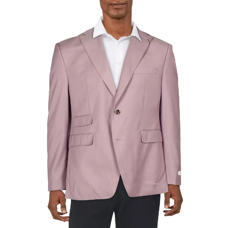 Men's lead explorer jackets-Tayion By Montee Holland Mens Agordy Wool Blend Classic Fit Two-Button Blazer