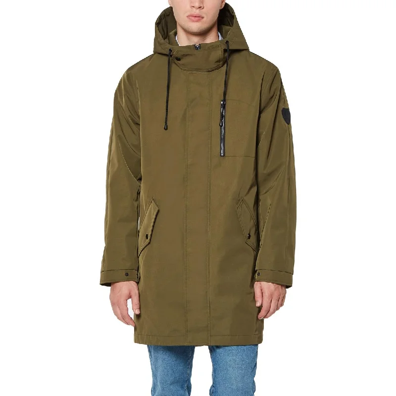 Men's dune tan jackets-Vince Camuto Mens Hooded Cold Weather Anorak Jacket