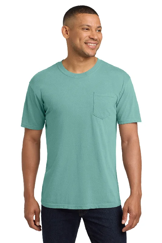 Men's short-sleeve bold sturdy-budget top-Comfort Colors Mens Short Sleeve Crewneck T-Shirt w/ Pocket - Seafoam Green