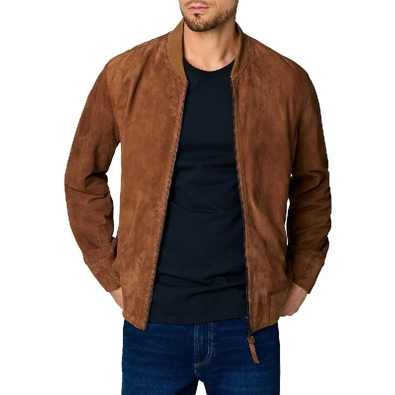 Men's haul trucker jackets-[BLANKNYC] Mens Goat Skin Leather Faux Suede Bomber Jacket