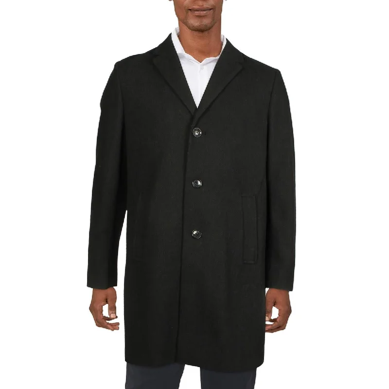 Men's first spirit jackets-Tommy Hilfiger Mens Addison Wool Blend Midi Overcoat