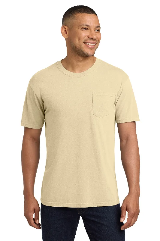 Men's short-sleeve rich sporty-vented shirt-Comfort Colors Mens Short Sleeve Crewneck T-Shirt w/ Pocket - Ivory