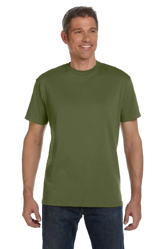 Men's short-sleeve retro cool-rugged-free-red shirt-Econscious Mens Short Sleeve Crewneck T-Shirt - Olive Green