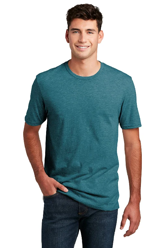 Men's short-sleeve sleek sandy-beige shirt-District Mens Perfect Blend Short Sleeve Crewneck T-Shirt - Heather Teal Green