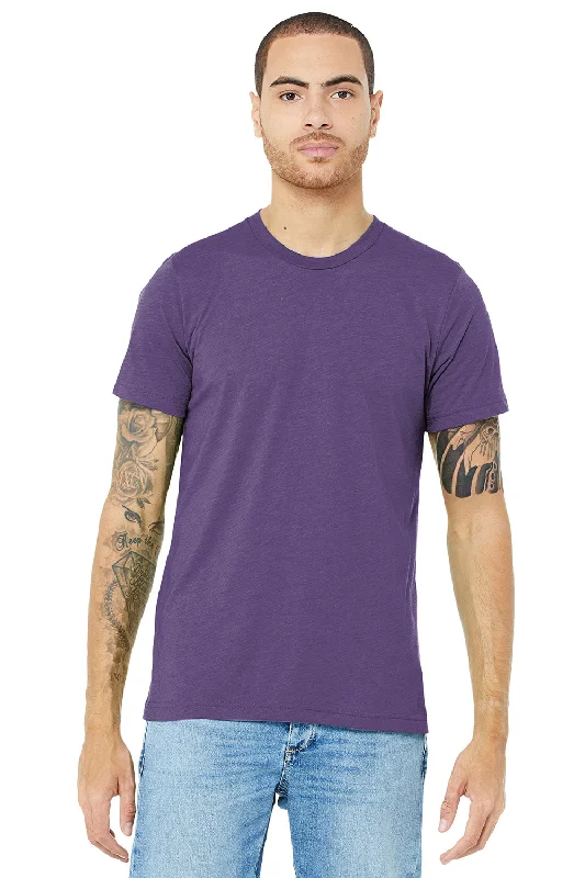 Men's short-sleeve sleek neutral-glossy-silk top-Bella + Canvas Mens Short Sleeve Crewneck T-Shirt - Purple