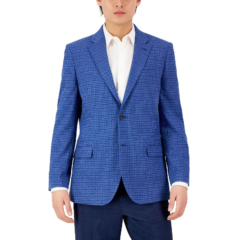 Men's ice field jackets-Nautica Mens Plaid Topper Sportcoat