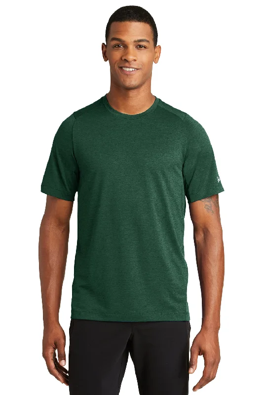 Men's short-sleeve retro cool-rugged-downtime top-New Era Mens Series Performance Jersey Moisture Wicking Short Sleeve Crewneck T-Shirt - Dark Green - Closeout