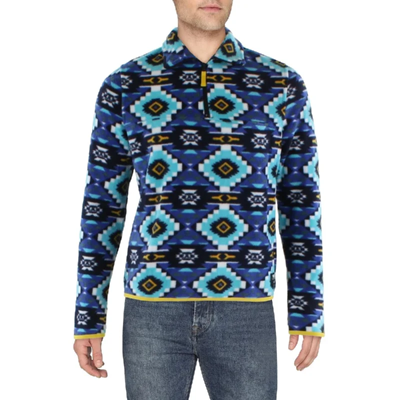 Men's functional cargo jackets-WeSC Mens 1/4 Zip Aztec Print Fleece Jacket