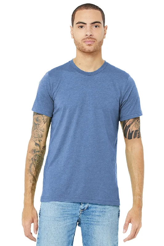 Men's short-sleeve rugged urban-cool-stone shirt-Bella + Canvas Mens Short Sleeve Crewneck T-Shirt - Blue