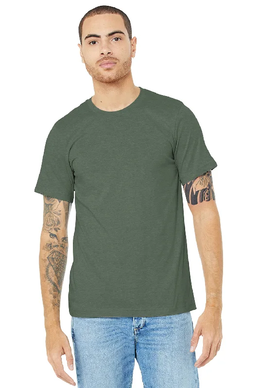 Men's short-sleeve neutral casual-light-lavender tee-Bella + Canvas Mens Heather CVC Short Sleeve Crewneck T-Shirt - Heather Military Green