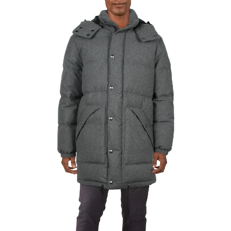 Men's gear mechanic jackets-Polo Ralph Lauren Mens Boulder Heathered Quilted Down Coat