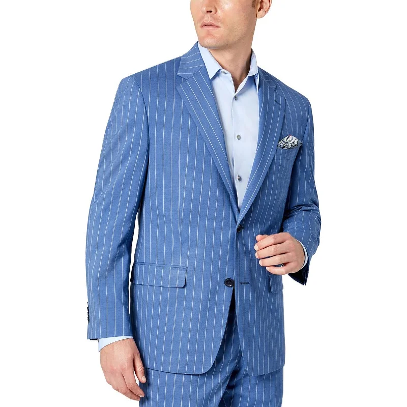 Men's tech engineer jackets-Sean John Mens Pinstripe Suit Separate Two-Button Blazer