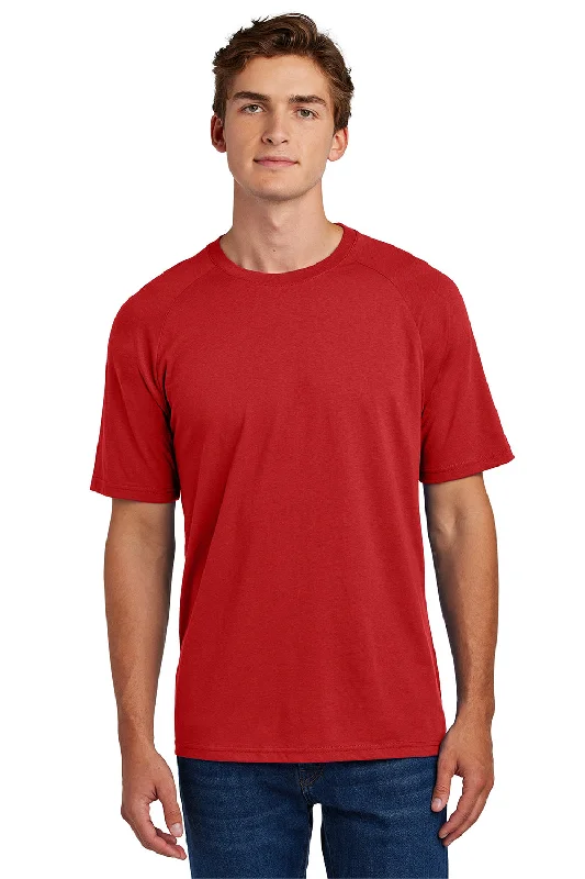 Men's short-sleeve trendy bright-deep-true-aqua tee-Sport-Tek Mens Halftime Raglan Short Sleeve Crewneck T-Shirt - Deep Red - New