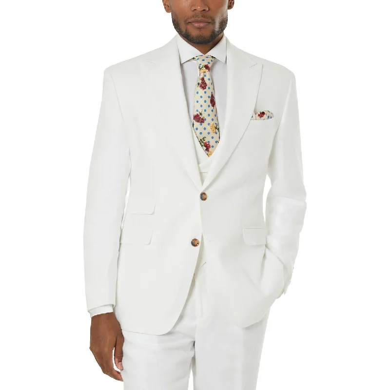 Men's endure tough jackets-Tayion By Montee Holland Mens Linen Long Sleeves Two-Button Blazer