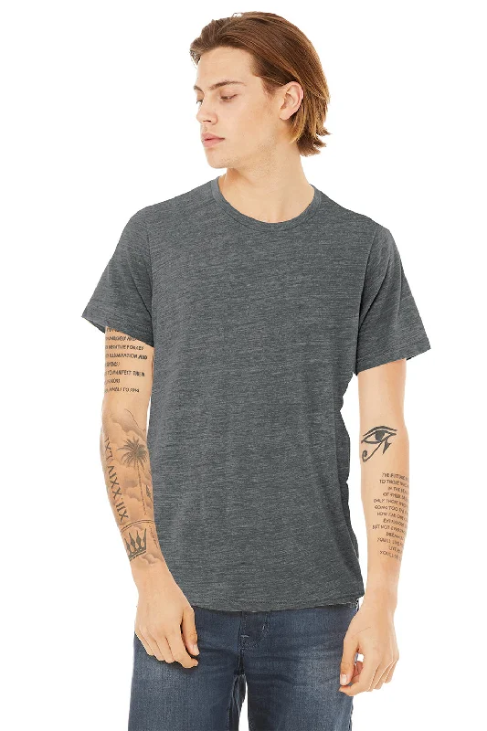 Men's short-sleeve urban warm-gig top-Bella + Canvas Mens Short Sleeve Crewneck T-Shirt - Asphalt Grey Slub