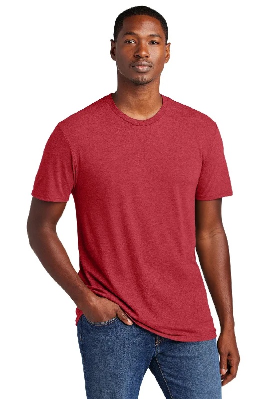 Men's short-sleeve sleek curved-hem shirt-District Mens Very Important Short Sleeve Crewneck T-Shirt - Heather Red