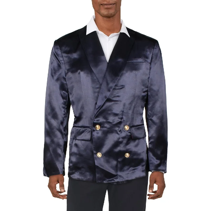 Men's subtle camo jackets-And Now This Mens Satin Suit Separate Double-Breasted Blazer