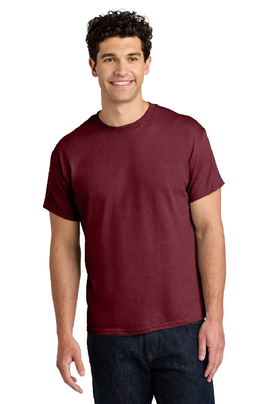 Men's short-sleeve warm stylish-sleek-neutral-wide-zigzag shirt-Gildan Mens Short Sleeve Crewneck T-Shirt - Garnet Red