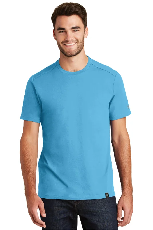 Men's short-sleeve soft trendy-bright-pure-white top-New Era Mens Heritage Short Sleeve Crewneck T-Shirt - Sky Blue - Closeout