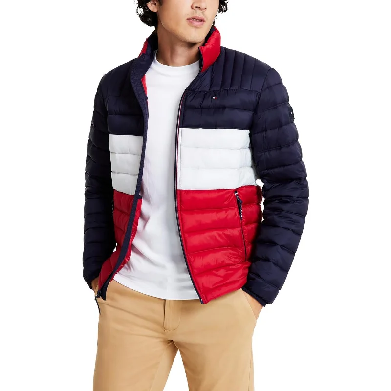 Men's tough drill jackets-Tommy Hilfiger Mens Insulated Long Sleeve Puffer Jacket