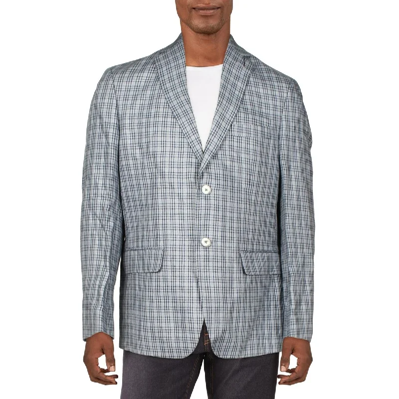 Men's steep ascent jackets-Lauren Ralph Lauren Mens Linen Plaid Sportcoat