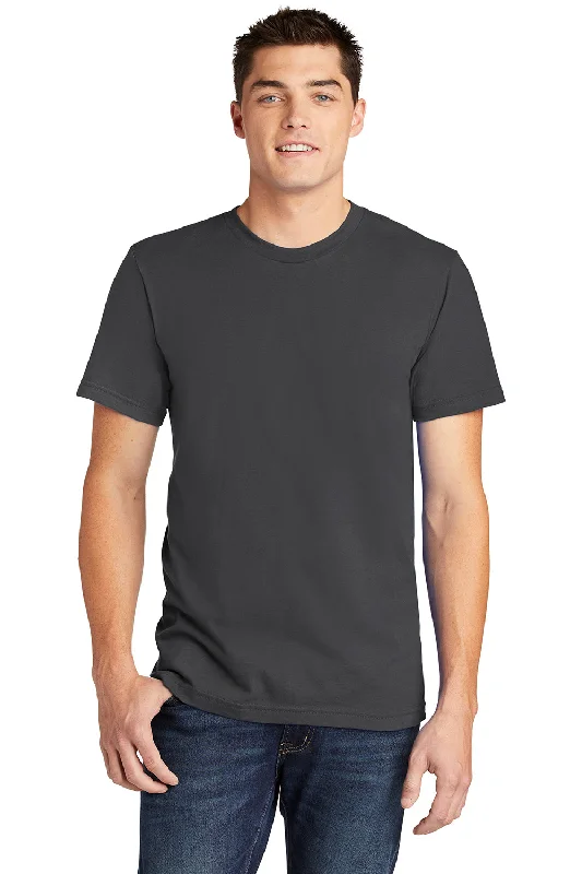 Men's short-sleeve retro cool-handcrafted-flax tee-American Apparel Mens Fine Jersey Short Sleeve Crewneck T-Shirt - Asphalt Grey