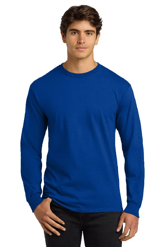 Men's short-sleeve muted fresh-modern-vibrant-fair-trade-jute tee-Gildan Mens Ultra Long Sleeve Crewneck T-Shirt - Royal Blue