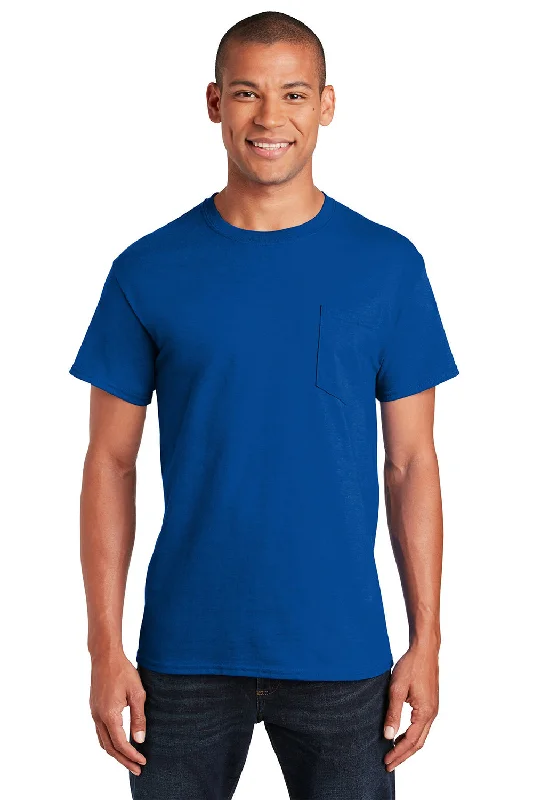 Men's short-sleeve rugged urban-warm-stylish-sleek-BMX shirt-Gildan Mens Ultra Short Sleeve Crewneck T-Shirt w/ Pocket - Royal Blue - Closeout