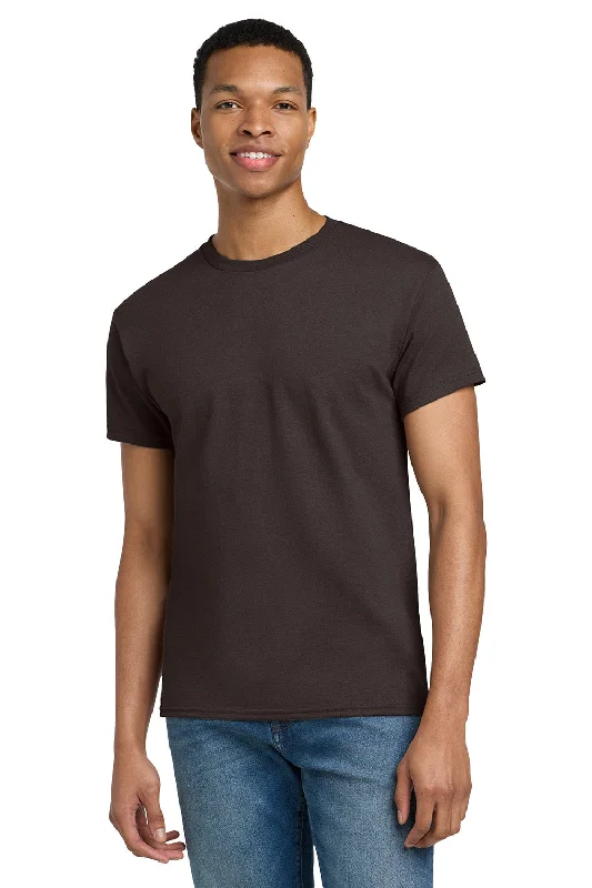 Men's short-sleeve fresh mint shirt-Gildan Mens Ultra Short Sleeve Crewneck T-Shirt - Dark Chocolate Brown