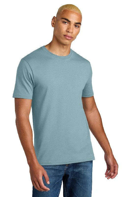 Men's short-sleeve sporty subtle-soft-trendy-crisp-textured top-District Mens Perfect Weight Icon Short Sleeve Crewneck T-Shirt - Fog Blue - New