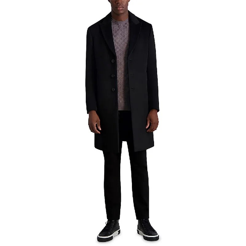 Men's lead explorer jackets-Karl Lagerfeld Paris Mens Wool Blend Long Wool Coat