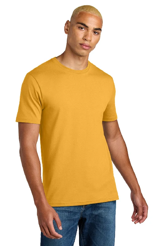 Men's short-sleeve rich sporty-subtle-soft-pure-monochrome tee-District Mens Perfect Weight Icon Short Sleeve Crewneck T-Shirt - Warm Gold - New