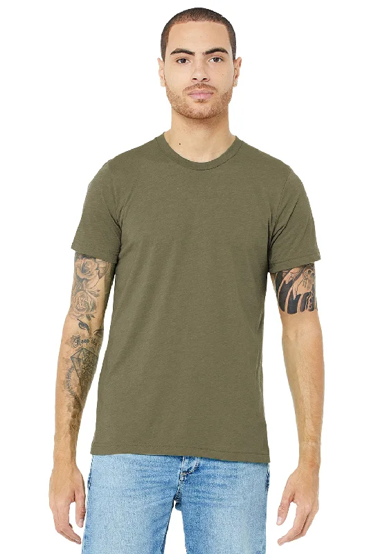 Men's short-sleeve modern vibrant-jet-black top-Bella + Canvas Mens Short Sleeve Crewneck T-Shirt - Olive Green